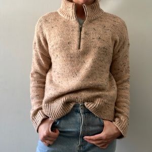 Madewell Light Pink Sweater with Zip Up